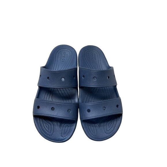 Crocs Classic Two-Strap Slide Sandals Navy Blue 206761-410 Men’s 10 Women’s 12 - Picture 2 of 5
